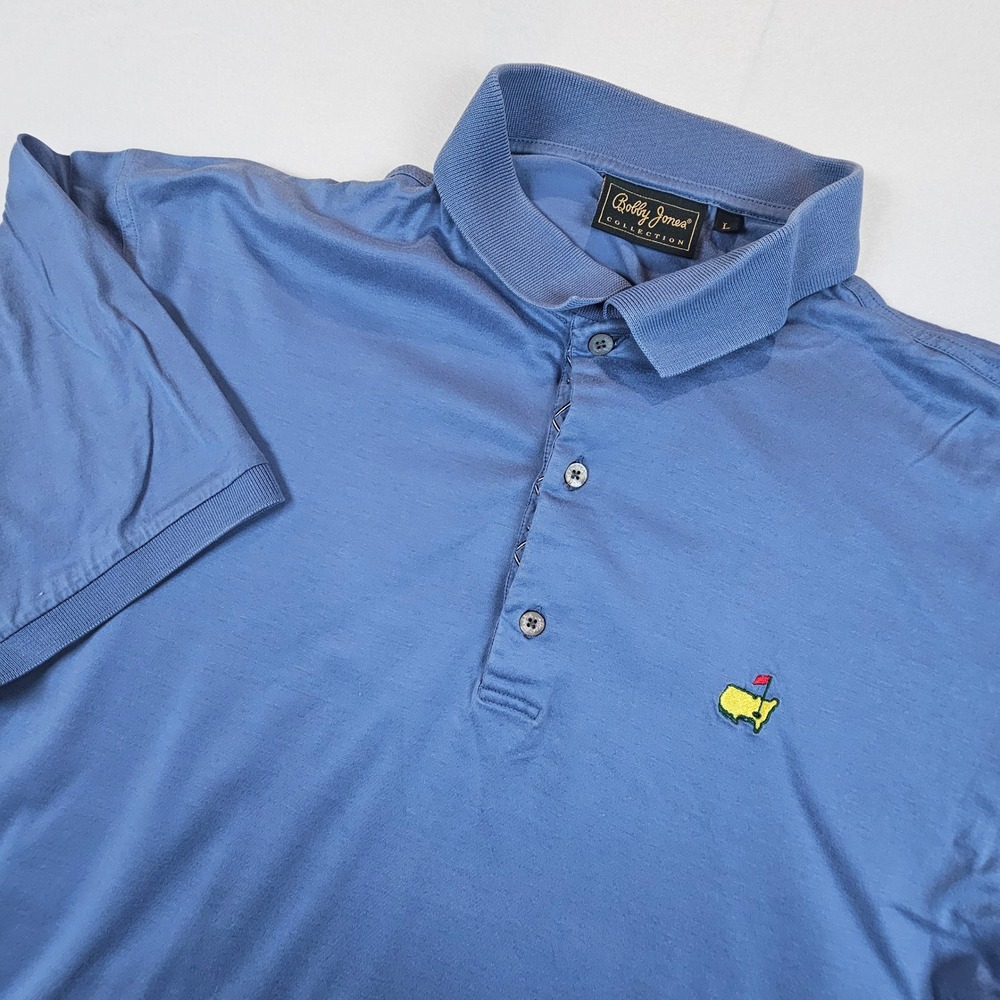 Vtg Bobby Jones Collection Masters Tournament Golf Polo Shirt Blue Mens Large L
